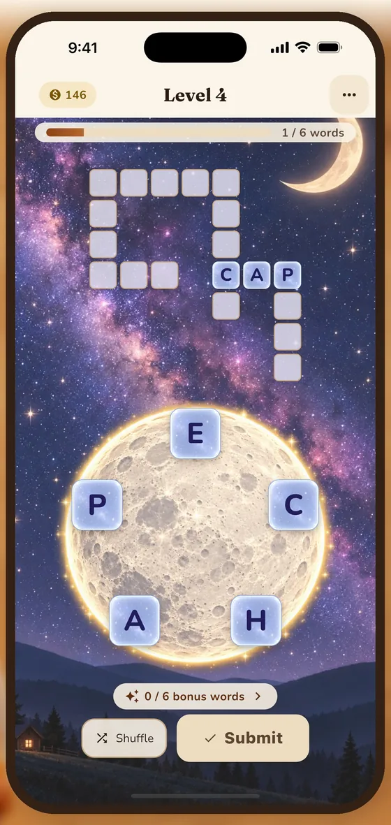 A puzzle on a starry night scene
